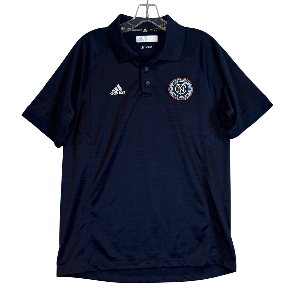 Adidas NYCFC New York City FC Climalite Polo Shirt Mens Small Navy Blue MLS 1893